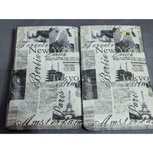 World City Napkins 16 ct. 3 ply Measures 16x12 and this is a Lot of 2